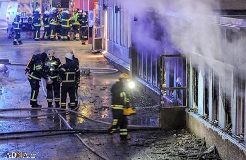تصاویر/مسجدی‌ در سوئد به آتش کشیده شد