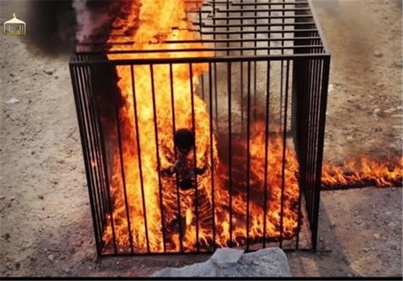 داعش خلبان اردنی را زنده زنده سوزاند!+ تصاویر