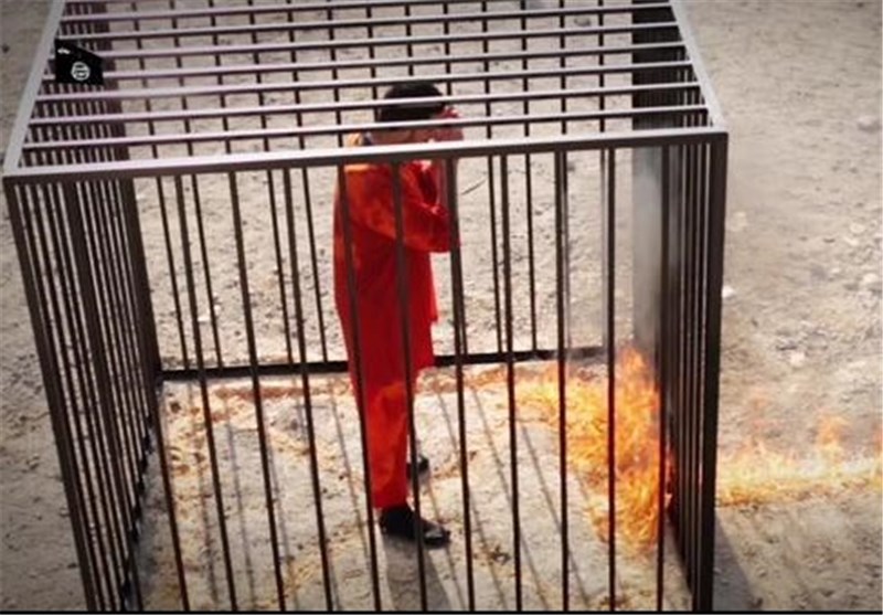 داعش خلبان اردنی را زنده زنده سوزاند!+ تصاویر