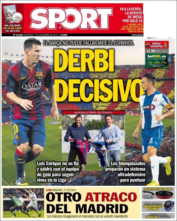 صفحه نخست روزنامه های ورزشی امروز اسپانیا+عکس