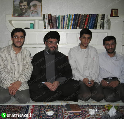 سید حسن نصرالله در منزل احمدی نژاد+عکس