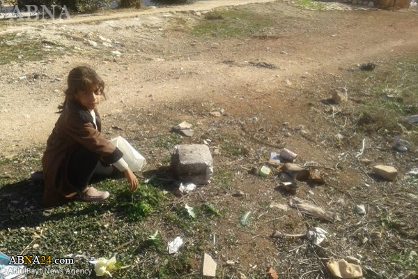 علف های هرز؛ غذای کودکان شیعه در محاصره سوریه + عکس