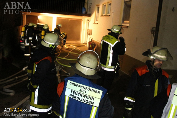 آتش سوزی عمدی در محل اقامت مهاجران آلمان +تصاویر