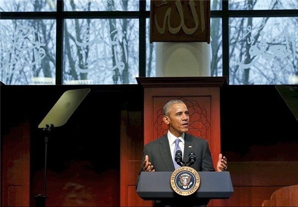 اوباما در مسجد هم به دفاع از 