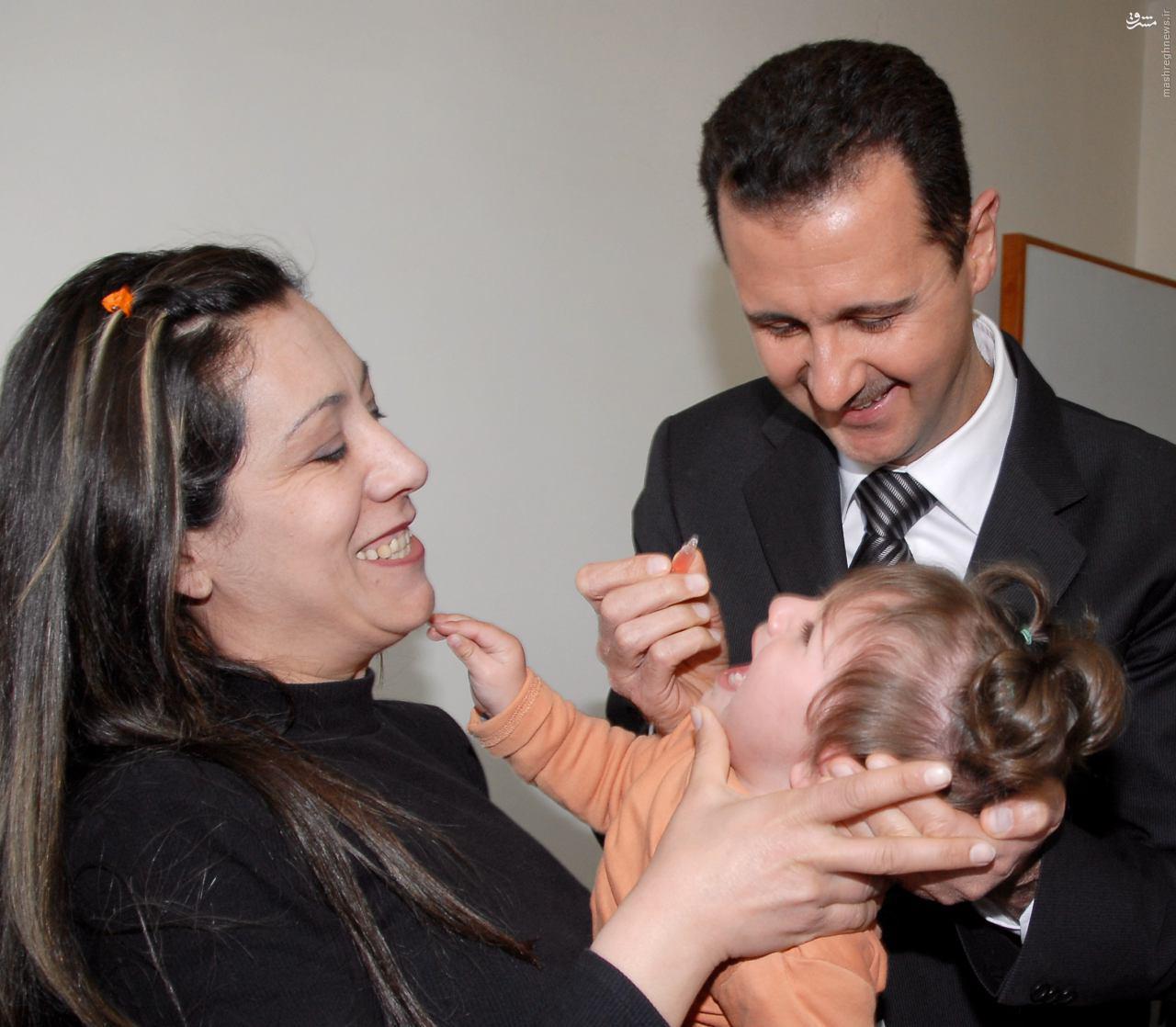 واکسینه  شدن کودک سوری توسط بشاراسد+عکس