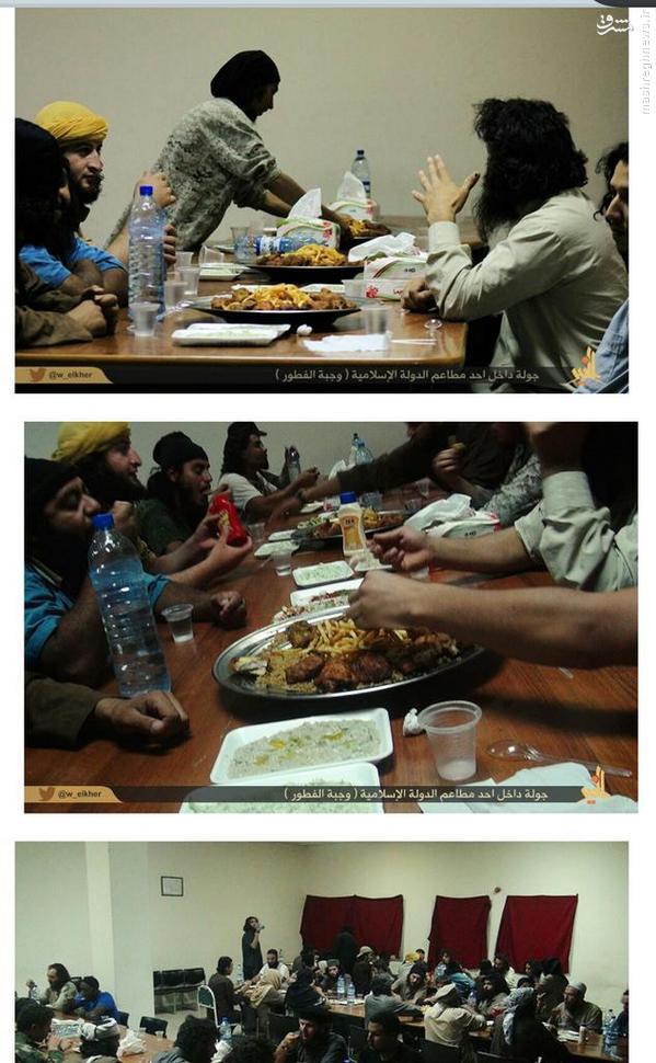 سفره شاهانه داعش و گرسنگی مردم +عکس