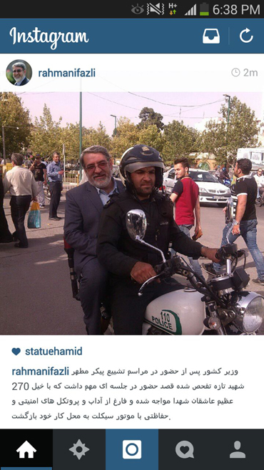 موتورسواری وزیر کشور بدون کلاه ایمنی! + عکس