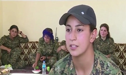 نبرد دختران جوان درخط مقدم علیه داعش