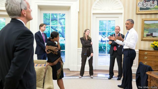 اوباما هنگام دریافت خبر توافق +عکس