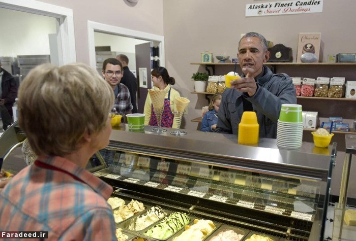 وقتی اوباما در آلاسکا هوس بستنی ‌می‌کند + تصاویر