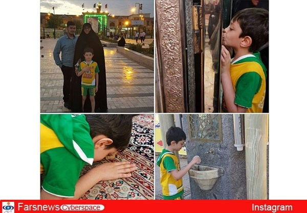 الهام چرخنده و فرزندانش در حرم عبدالعظیم+عکس