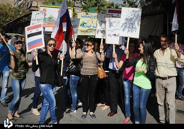 تشکر مردم سوریه از حضور نظامی روسیه +تصاویر