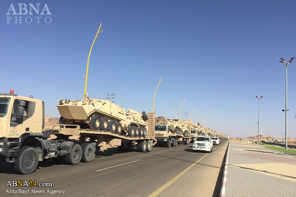 ارسال ستون نظامی عربستان به مرزهای یمن + تصاویر
