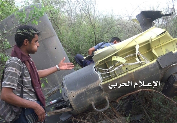 لاشه هواپیما سرنگون شده سعودی‌ها+تصاویر