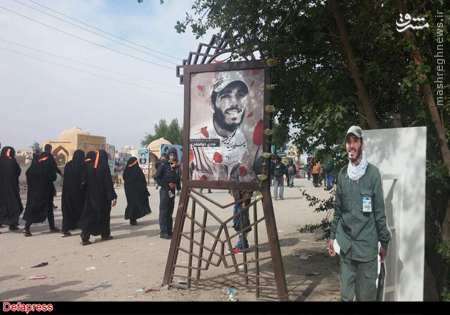 عکس/ مزار شهید مدافع حرم در مسیر زائران اربعین