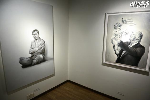 احمدی‌نژاد و ترامپ در یک گالری در تهران +عکس