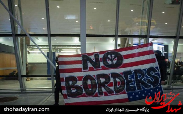 عکس/تجمع در فرودگاه های آمریکا علیه قانون مهاجرت ترامپ