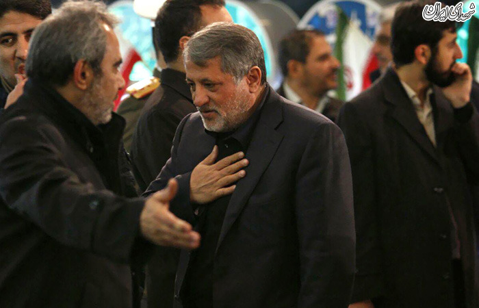 محسن هاشمی در تشییع شهدای 