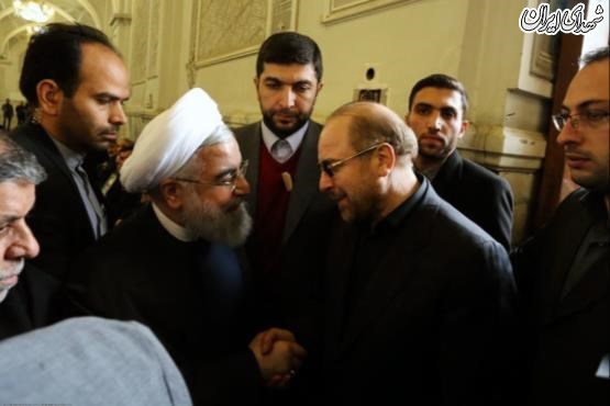 روحانی در مراسم شهدای آتش نشان +عکس