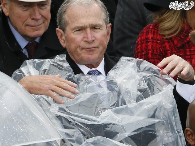 ژست بوش در مراسم تحلیف 