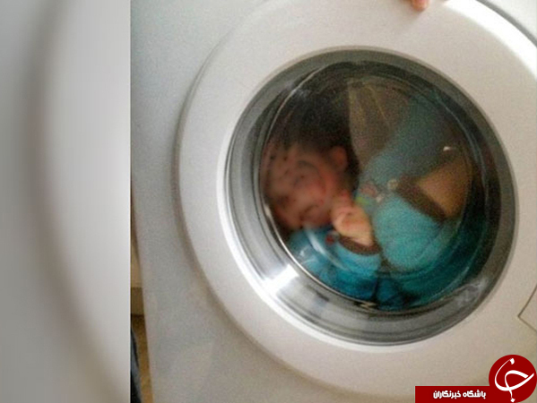 مرگ هولناک دوقلوها در ماشین لباسشویی+عکس