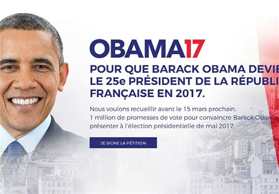 درخواست از اوباما برای شرکت در انتخابات فرانسه
