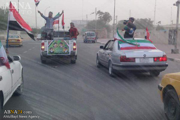 پرچم ایران در خیابان های عراق بالا رفت + عکس