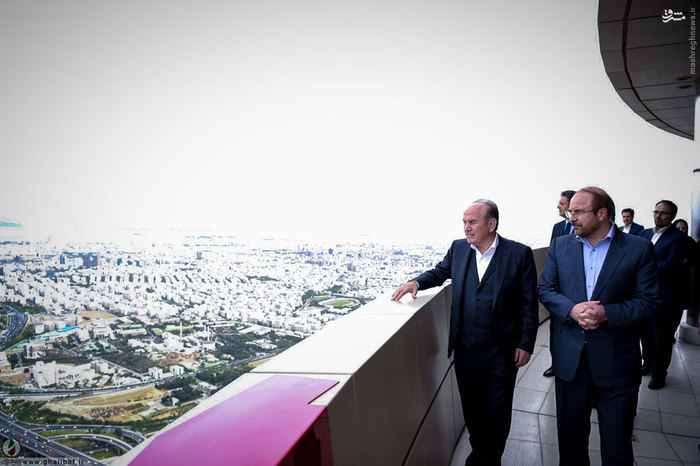 شهرداران تهران و استانبول بالای برج میلاد+عکس