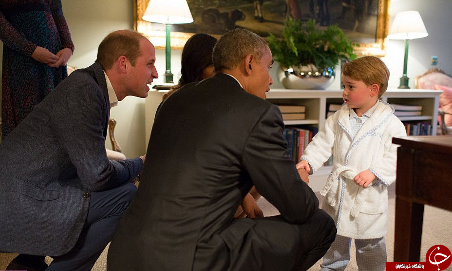 استقبال نوه دوساله ملکه انگلیس از اوباما+ عکس