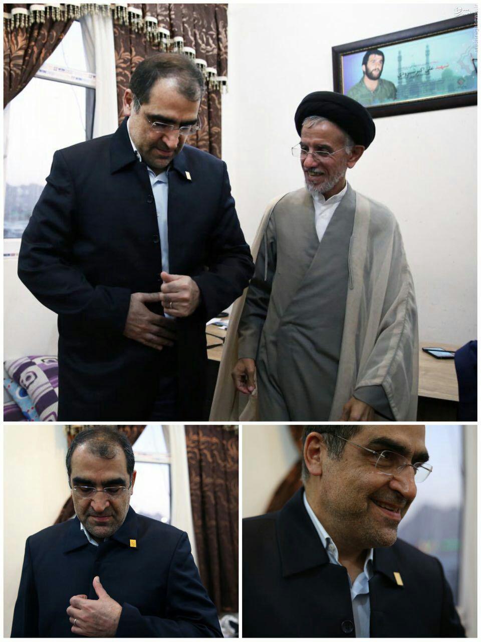 وزير بهداشت خادم مسجد جمكران شد + عکس