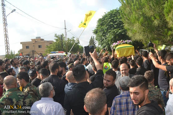 تشییع پیکر رزمنده حزب الله در جنوب لبنان + تصاویر