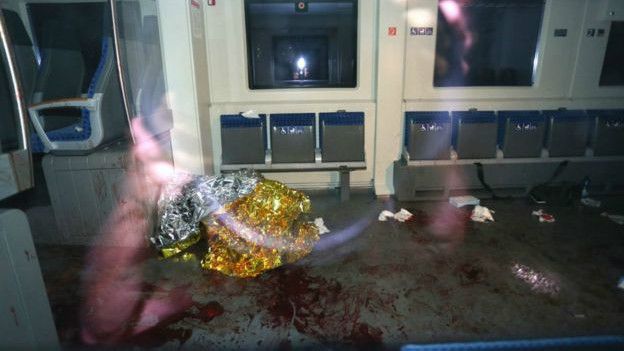 حمله به مسافران قطار در آلمان با تبر+عکس