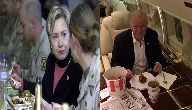 غذا خوردن دونالد ترامپ و هیلاری کلینتون! +عکس