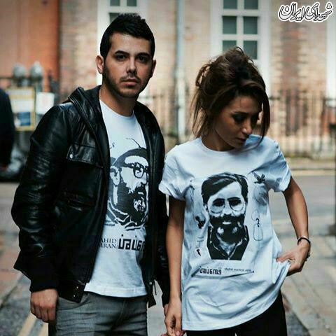 عکس شهدای ایرانی روی تی شرت در لندن  + عکس