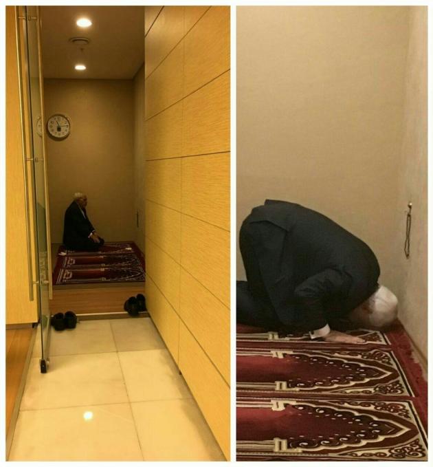 نماز خواندن محمدجواد ظریف در ترکیه +عکس