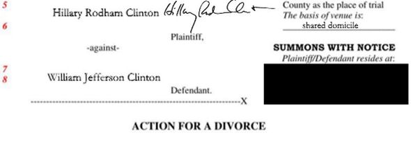 درخواست طلاق هیلاری کلینتون از همسرش +عکس