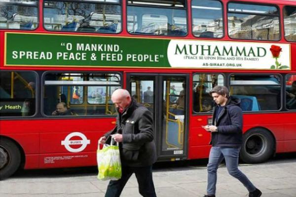 تبلیغ اسلام بر روی اتوبوس های شهرهای انگلیس
