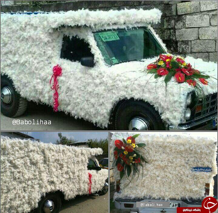 ماشین عروس متفاوت یک زوج ایرانی +عکس