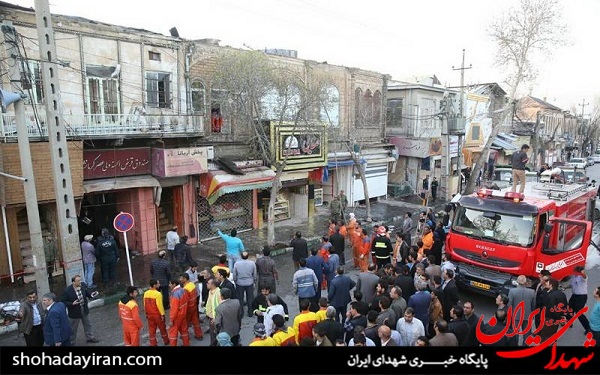 عکس/ آتش سوزی در بازار سنتی کرمانشاه