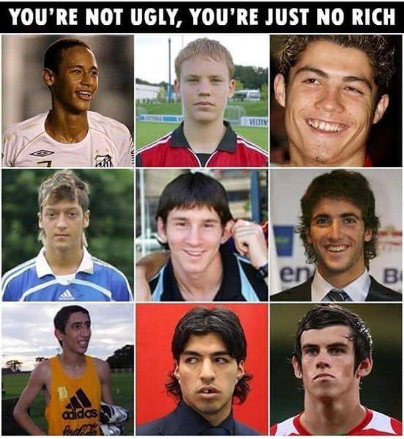 چهره واقعی فوتبالیست ها قبل از پولدار شدن + عکس