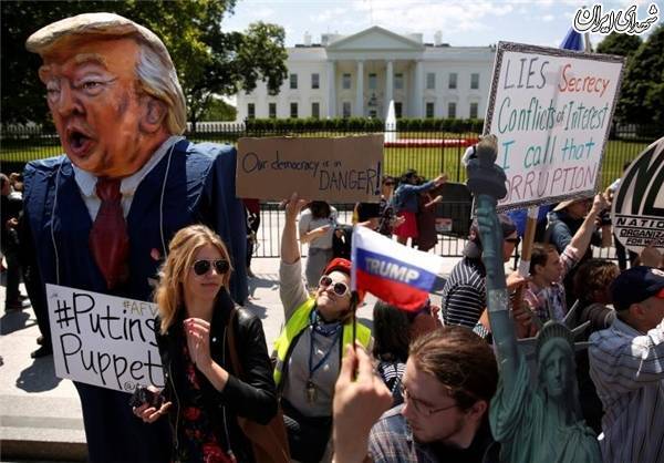 تجمع مخالفان ترامپ مقابل کاخ سفید + عکس
