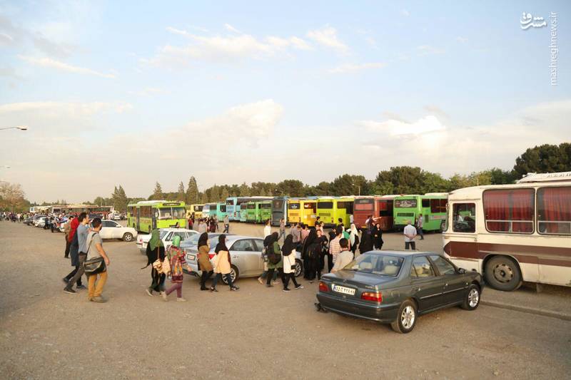 انتقال اتوبوسی هواداران حسن روحانی+عکس