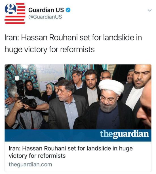 توئیت جدید گاردین از انتخابات ایران +عکس