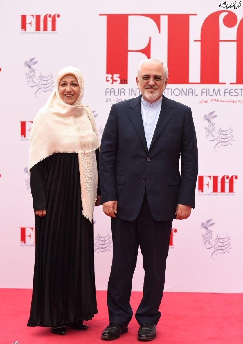 جواد ظریف و همسرش در جشنواره فیلم فجر+عکس