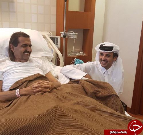 عیادت امیر قطر از پدرش در بیمارستان +عکس
