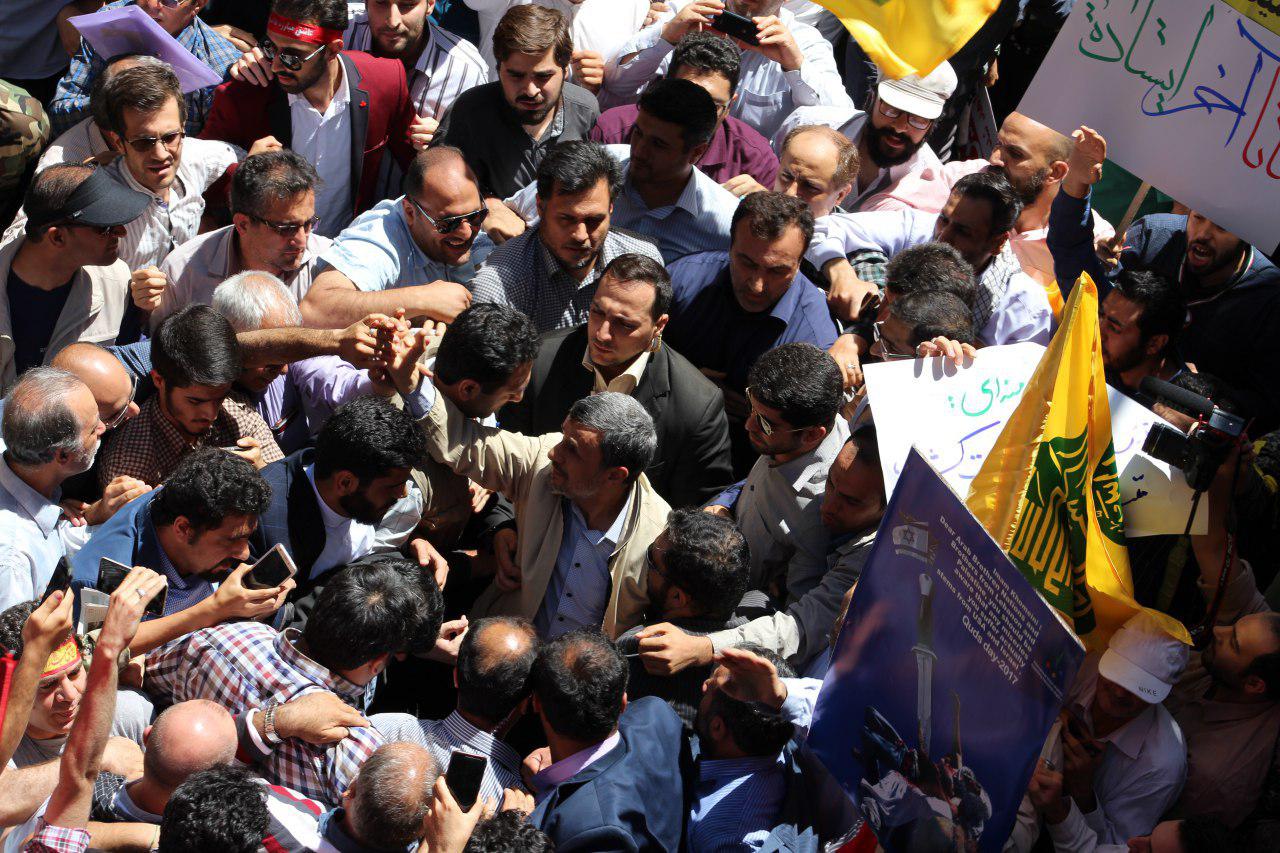 حضور احمدی نژاد در راهپیمایی روز قدس+عکس