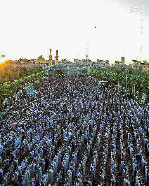 اقامه باشکوه نماز عید فطر در بین‌الحرمین +عکس
