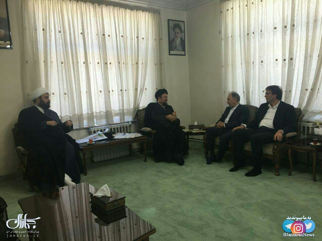 دیدار شهردار جدید تهران با سید حسن خمینی +عکس