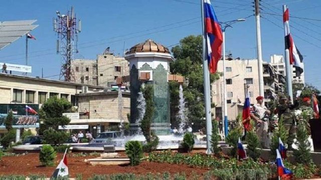 نصب یادبود شهدای ارتش روسیه و سوریه در شهر حلب