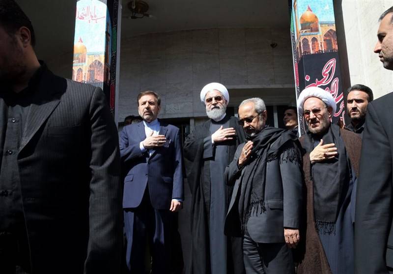حضور رئیس جمهور روحانی در دسته عزاداری + عکس